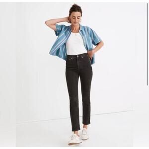 Madewell The Perfect Vintage Jeans Lunar Wash Faded Black High Rise Size 28